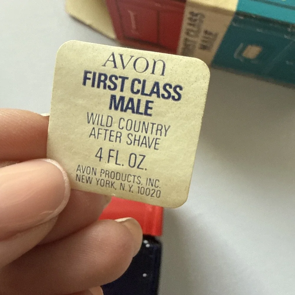 Vintage Avon First Class Male Mailbox Bottle 4oz Glass Container With Box‎ 1970s